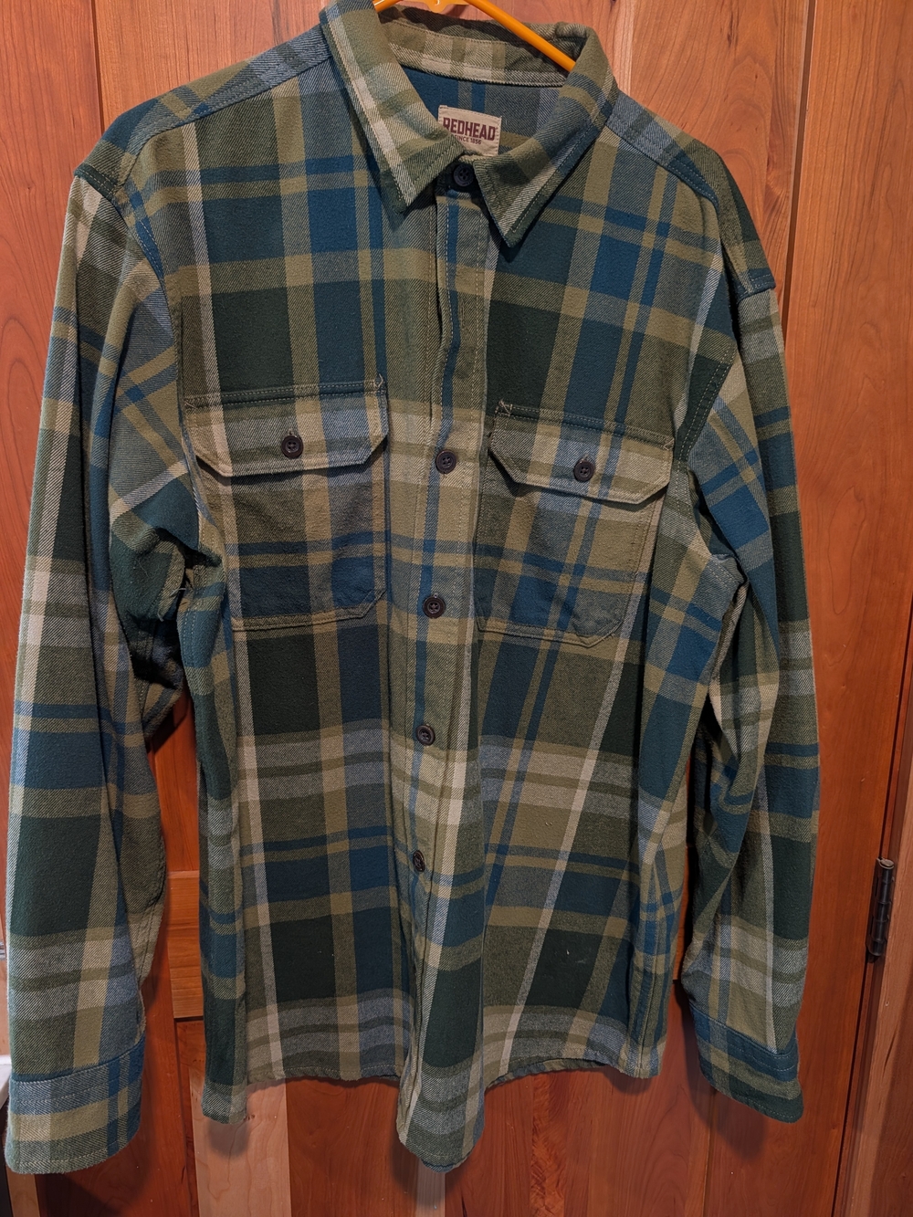 RedHead Olive & Blue Plaid Lightweight Shirt Jacket